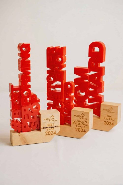 Red Acrylic Letter Trophy