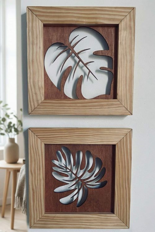 Laser-Cut Framed Botanical Wall Art