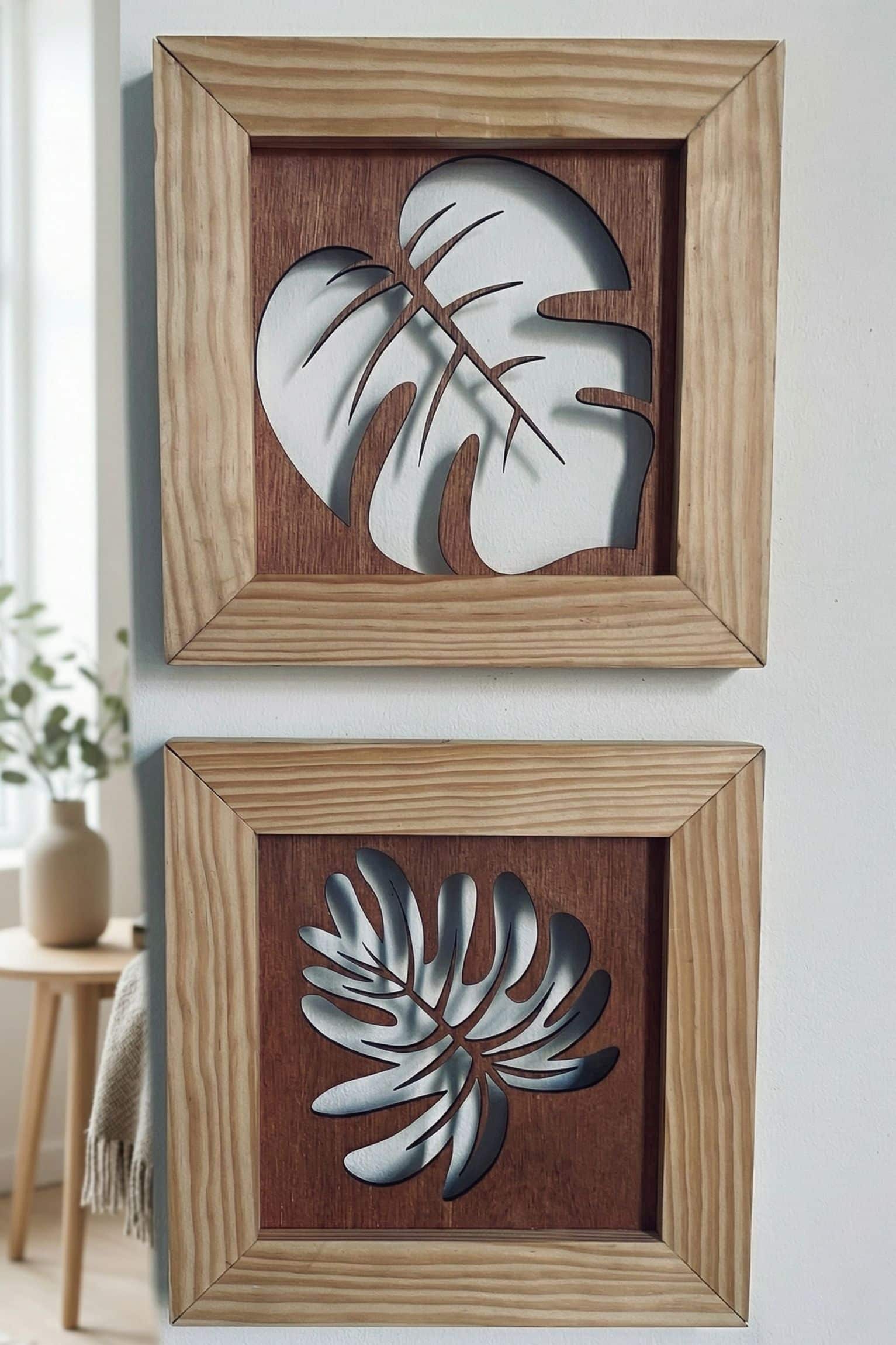 Laser-Cut Framed Botanical Wall Art