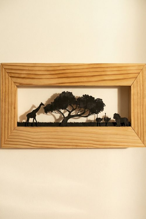 Engraved African Safari Wall Panel