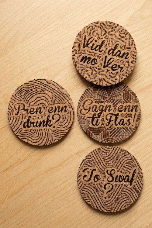 Engraved Cork Coasters Set of 4
