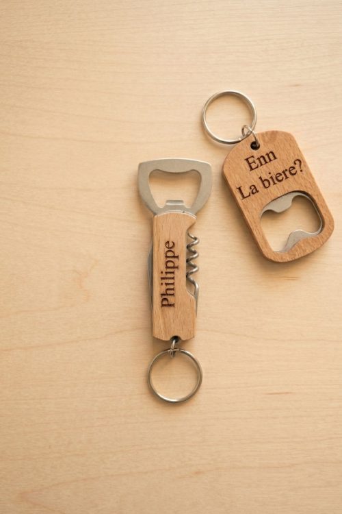 Personalised Wooden Bottle Opener Keychain